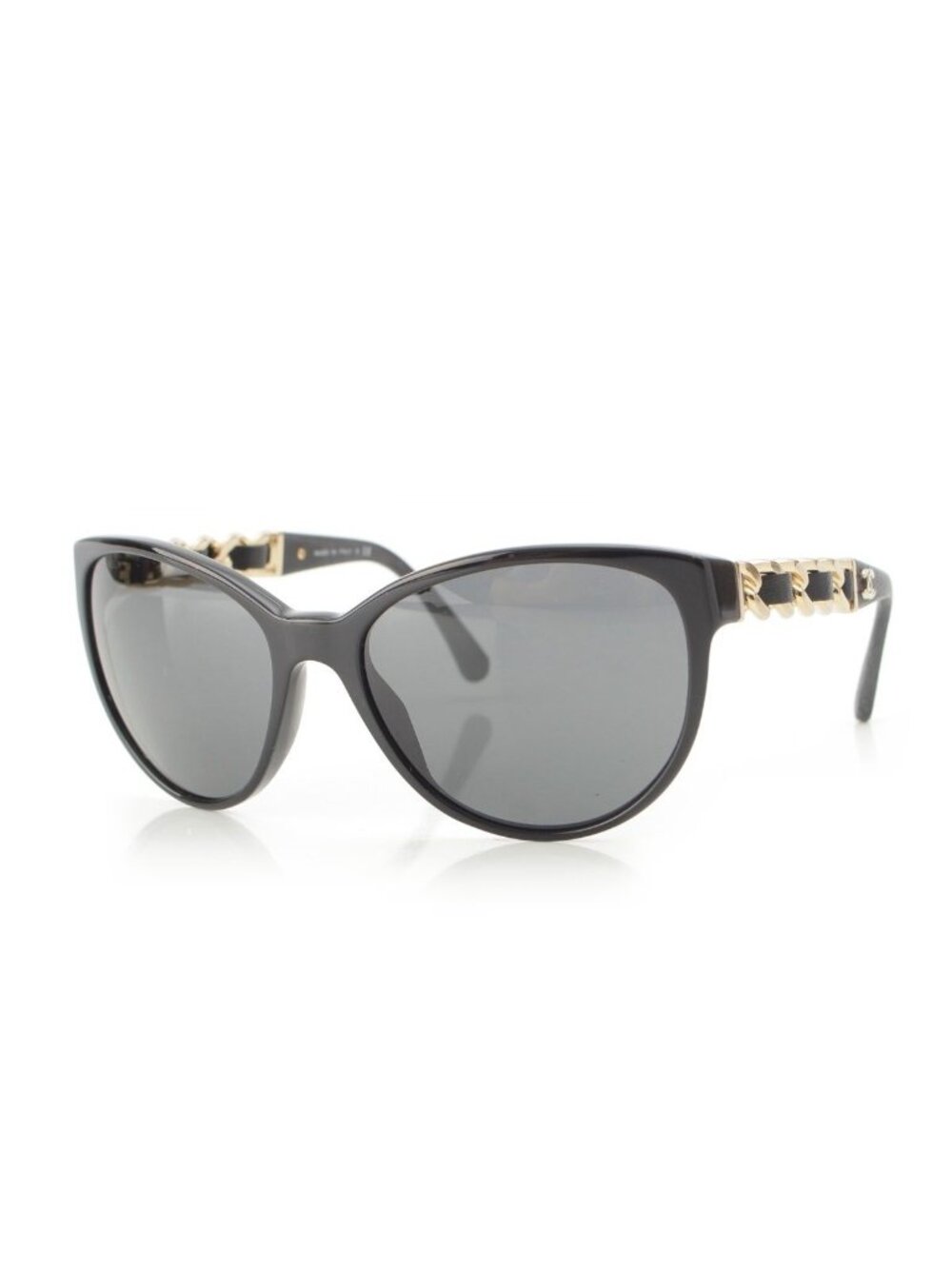 Chanel Acetate CC Logo Chain Detail Sunglasses Black Eyewear